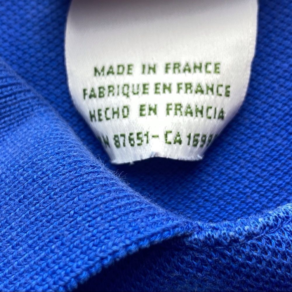 Lacoste Vintage Blue Polo Size 9 - Picture 4 of 10